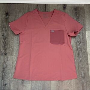 Figs Coral Scrub Top and Bottoms